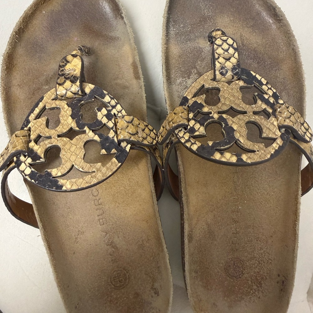 TORY BURCH Miller Cloud Snake Print Sandal 6.5
